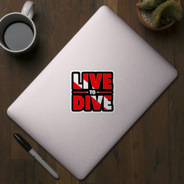 Life to Dive Sea Diver Flag Gift by JeZeDe